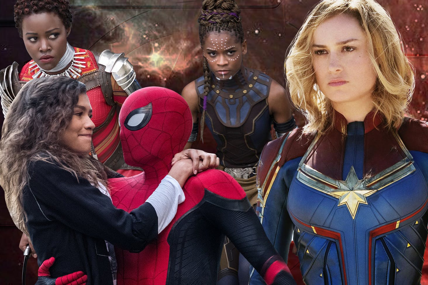 A collage of Marvel Universe characters